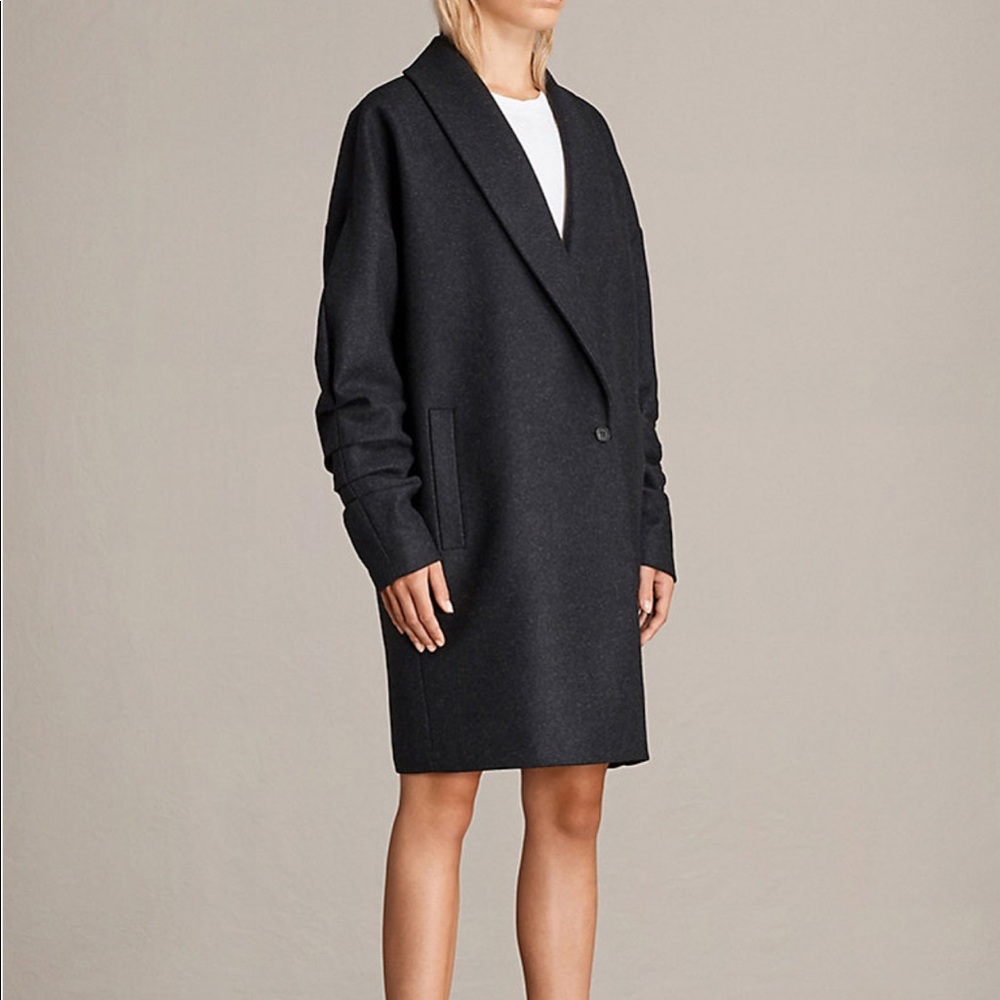 All Saints Ruched Kenzie Coat